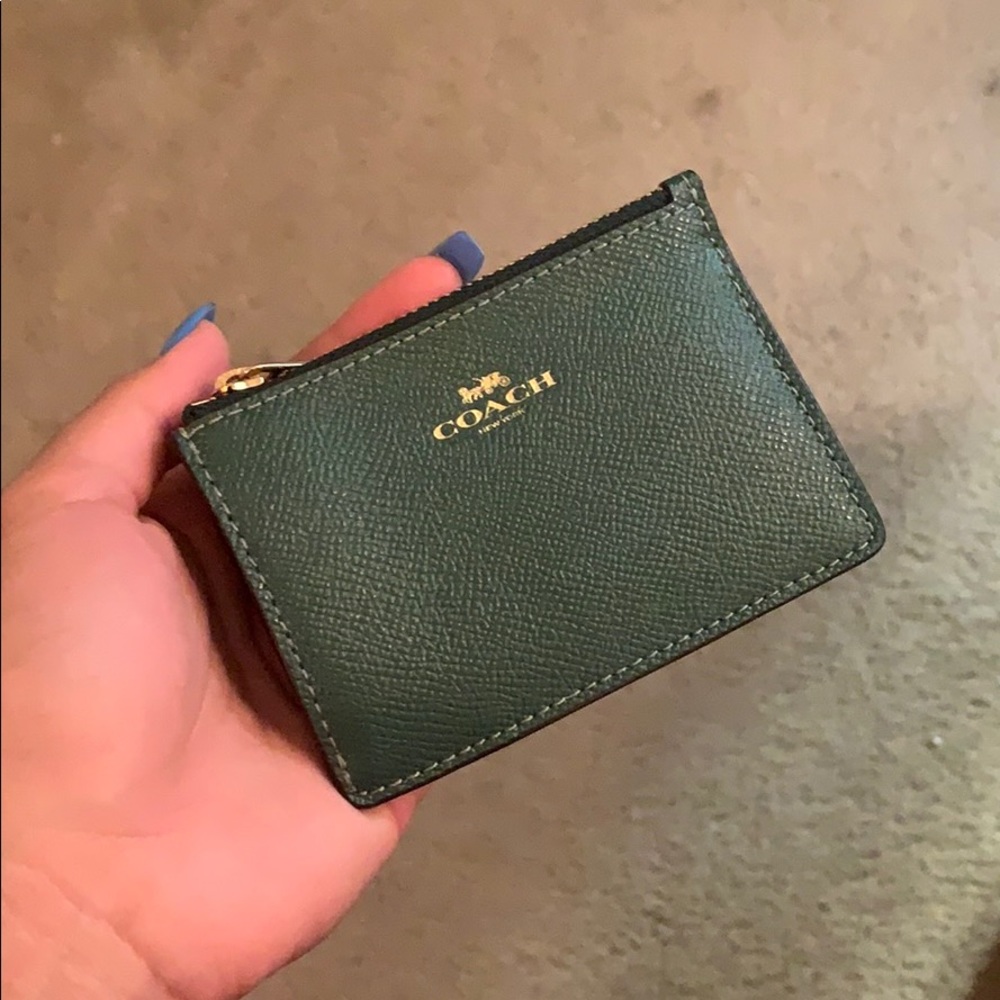 Forest Green Coach card holder